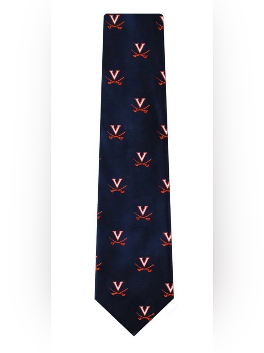 UVA Men's Tie with Orange Sabers